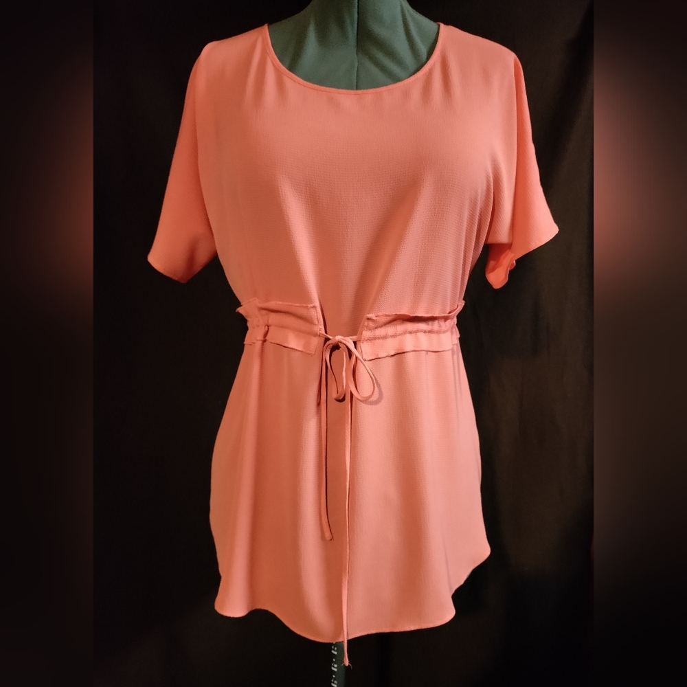 Size Small Coral blouse with a drawstring waist